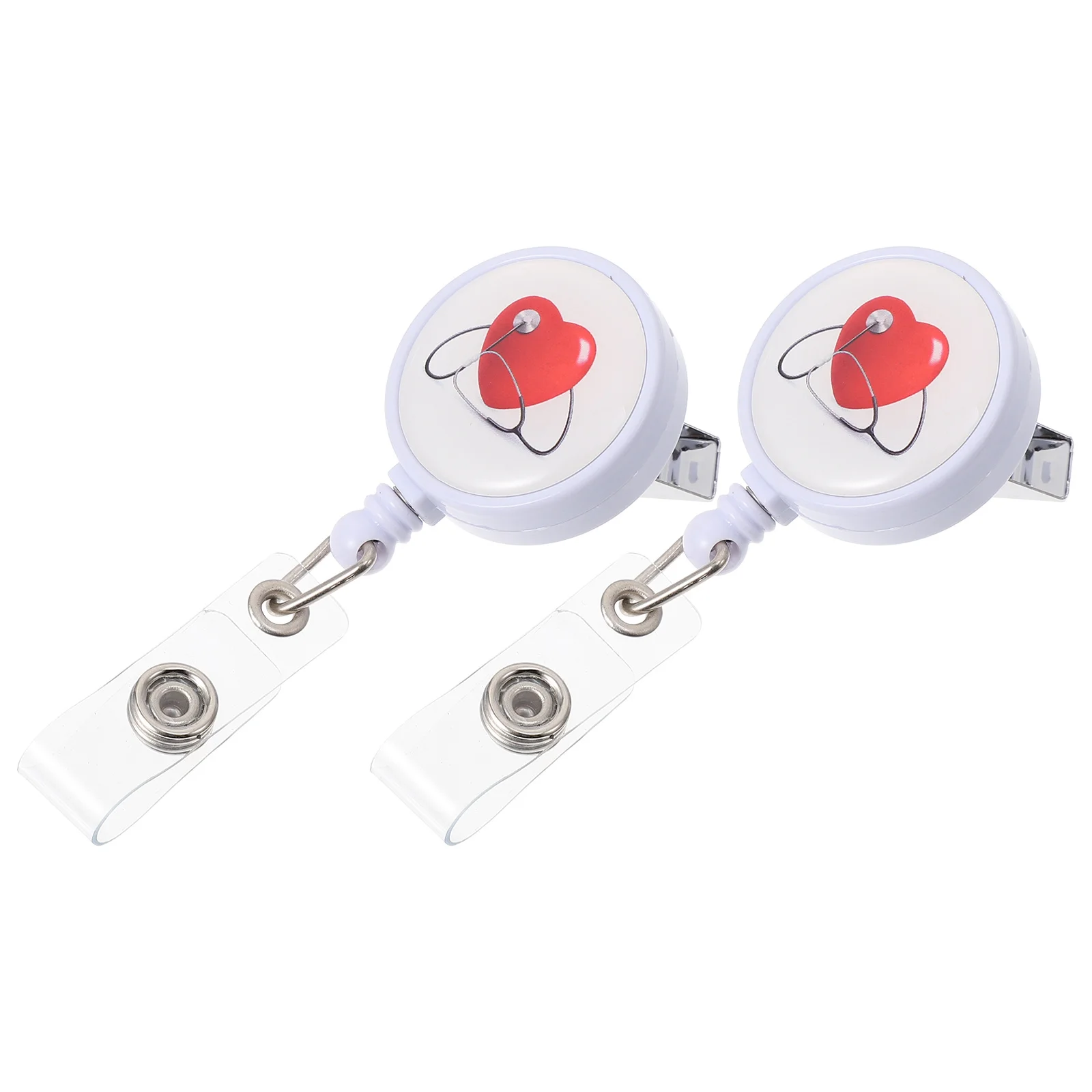 

2Pcs Nurse Retractable Badge Holder Lightweight Stylish Name Tag Clip for Office Factory School Card Holder