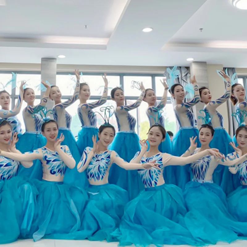 Fantasia de dança espanhola para mulheres, dança cigana clássica, vestido flamenco, saias grandes, barriga tourada, performance de palco