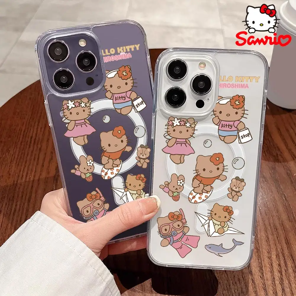 

Sanrio Hellokitty Iphone Cases Fall Prevention Iphone 16/15/14/13/12/11 Woman Iphone Case Kitty Cat Anime Accessory Gift