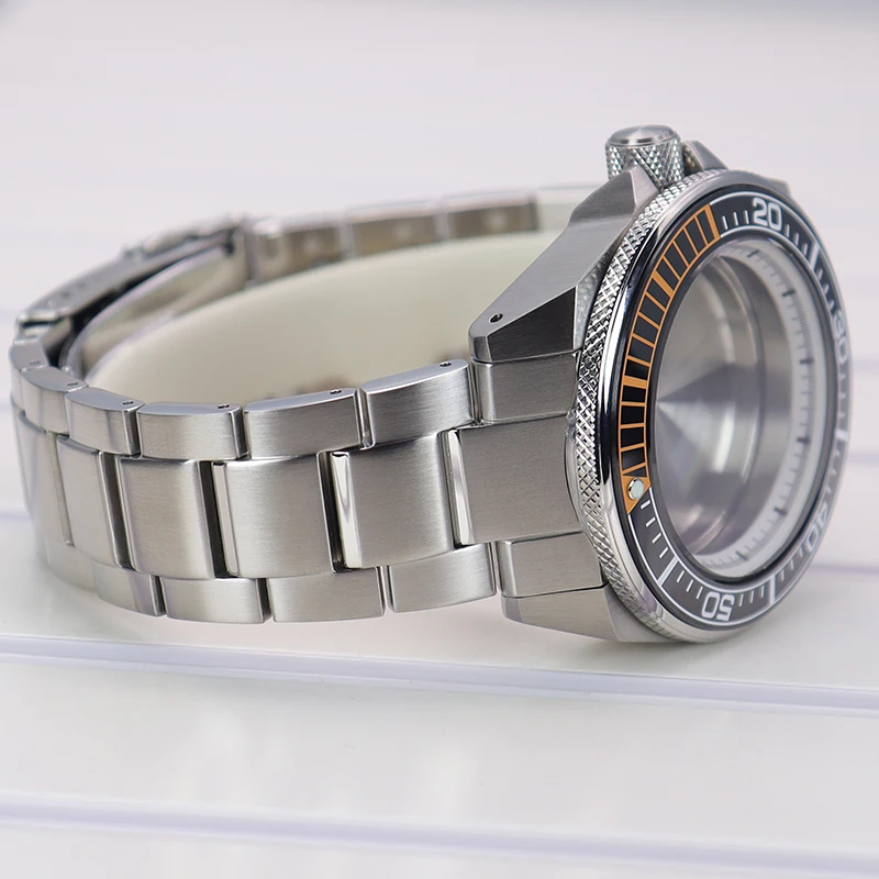 43.8mm Watch Case Stainless Steel Strap Sapphire Glass For Seiko NH35 nh36 nh38 nh34 nh70 Movement Modified Samurai Diving Parts