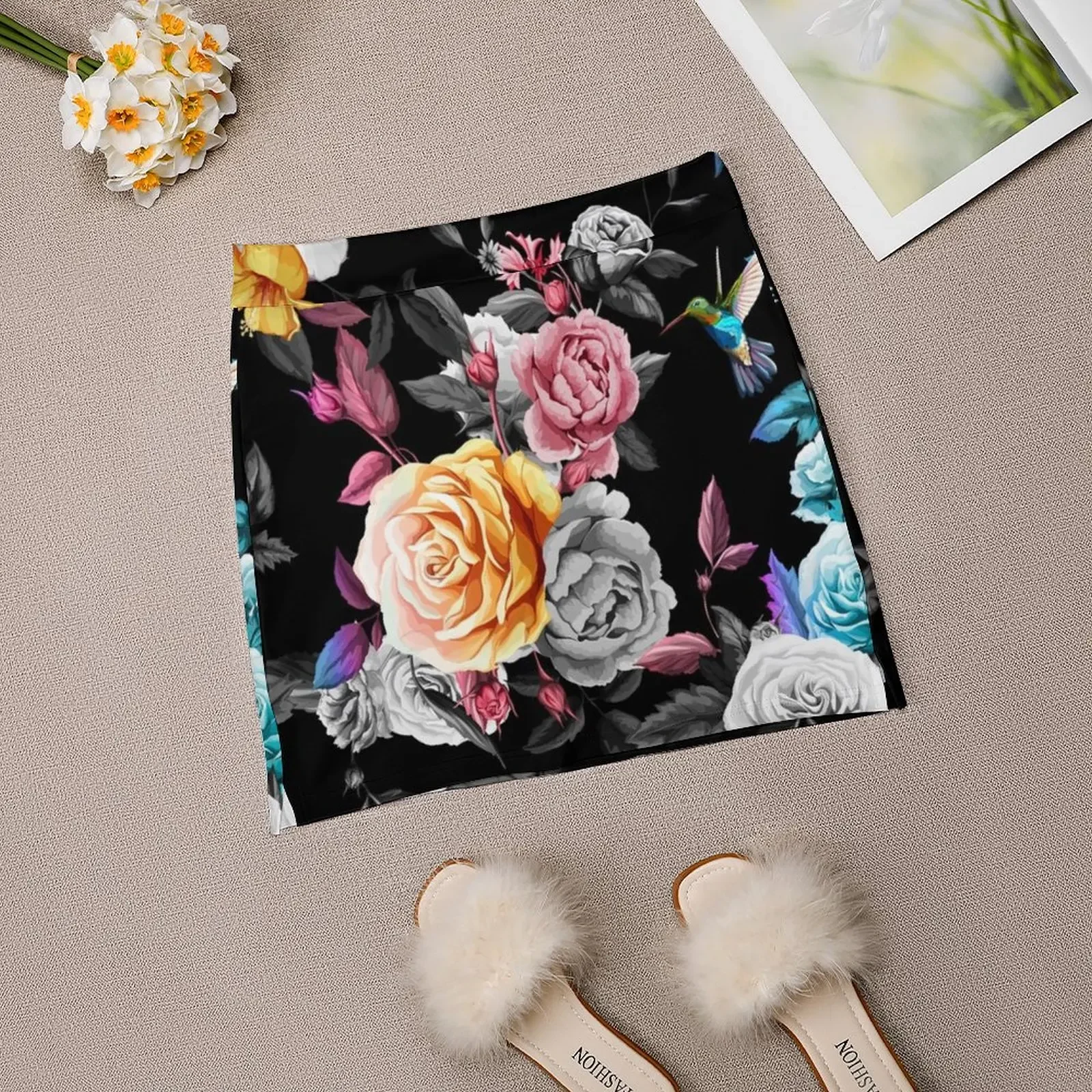 Butterflies and hibiscus flowers Mini Skirt korean style clothing summer dress women 2024 korean ladies summer Short skirt woman