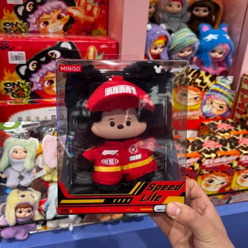

Disney x Formula 1 Original Mickey Mouse F1 Racing Speed Life Vinyl Doll Garage Kits Keychain Limited Collaboration Toy Boy Gift