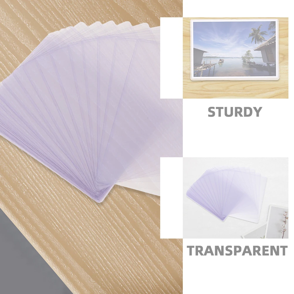 50 قطعة من حاملي الصور الشفافة المقاومة للماء، أكمام بطاقات بريدية من البلاستيك الصلب، أغطية حماية للتخزين