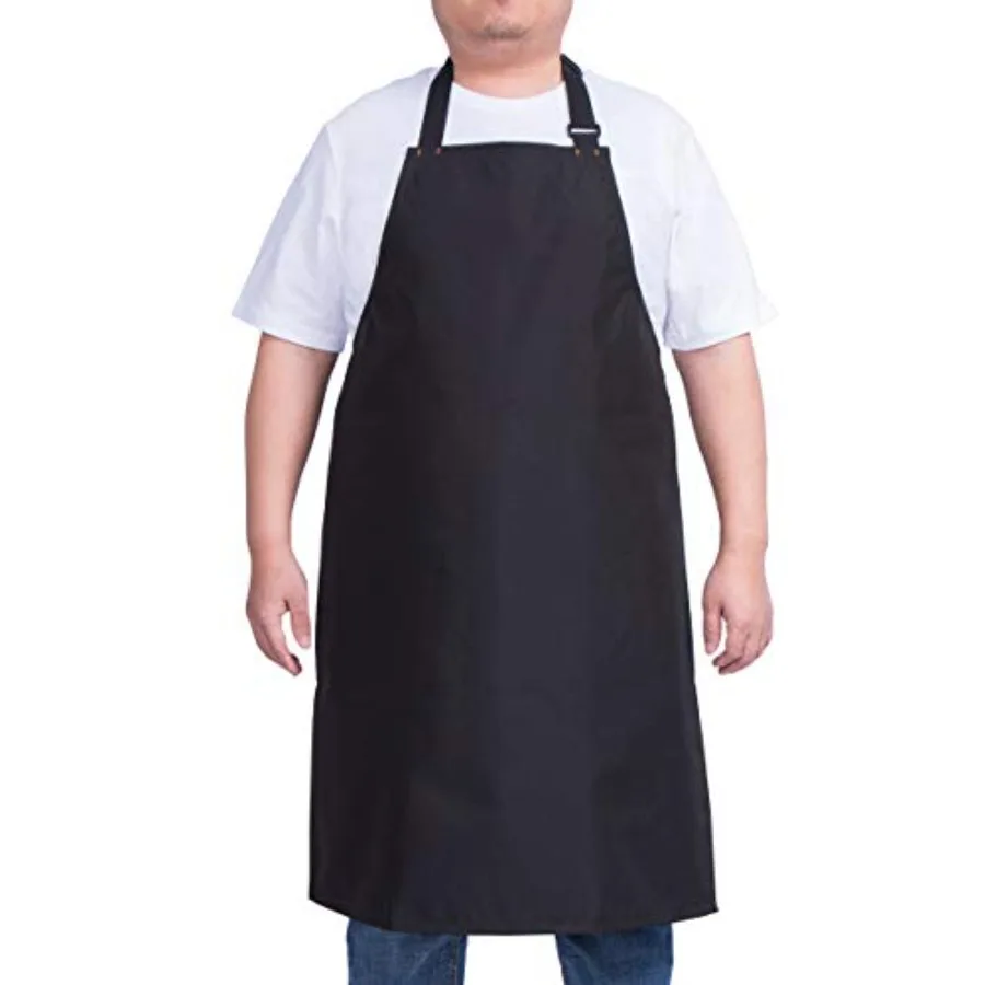 Waterproof Apron for Men and Women, Durable Heavy Duty Extra Long Adjustable Bib Apron for Kitchen Cooking, Dish Washing, Butch