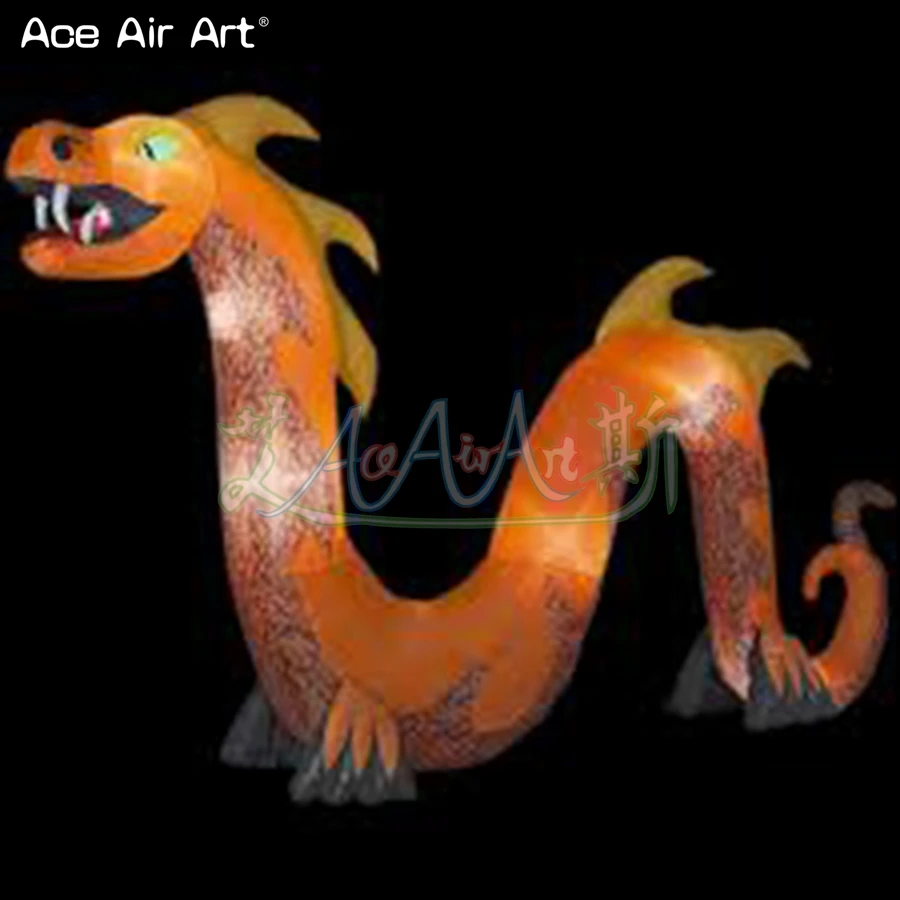 6mLx2.5mH Giant Inflatable Dragon With Lights, Inflatable Dragon Model Animal Mascot For Party Event Made By Ace Air Art