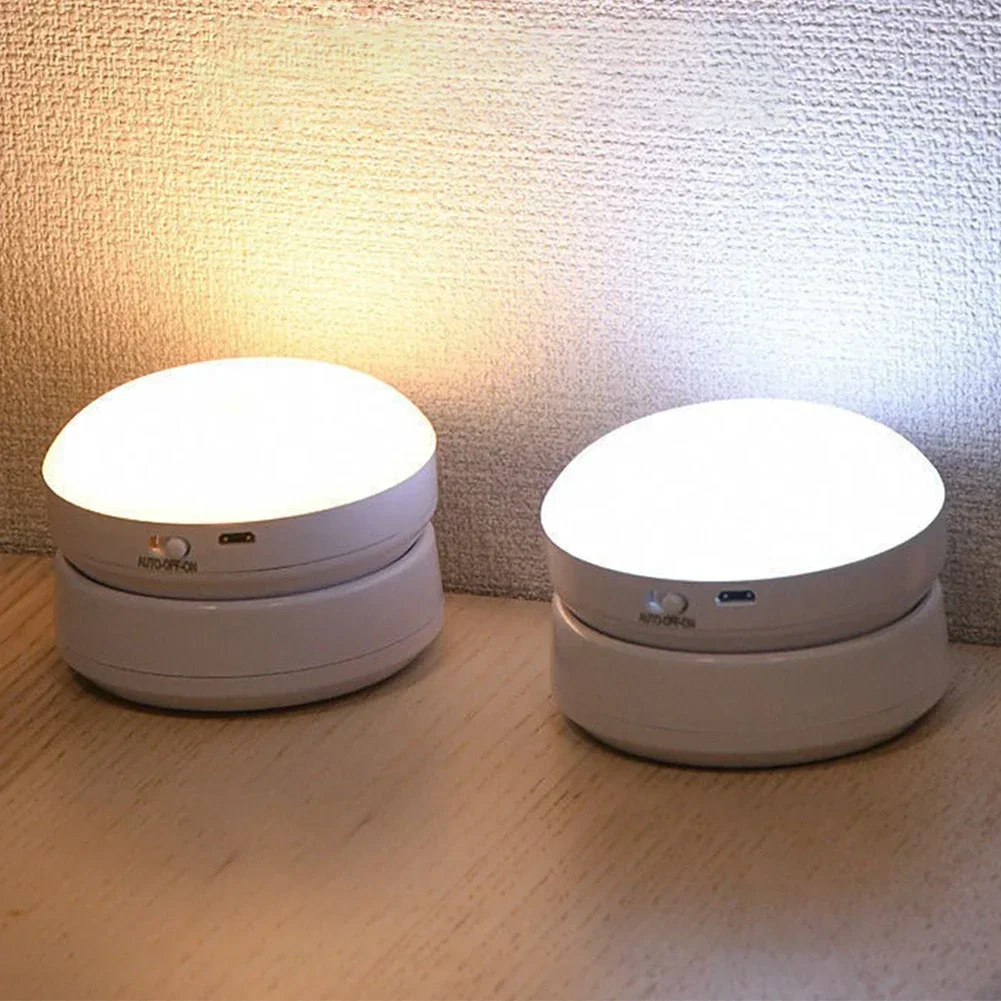 Veilleuse LED rotative avec détecteur de mouvement, chargement USB, lampe à induction humaine intelligente, éclairage de garde-robe domestique, chevet, armoire