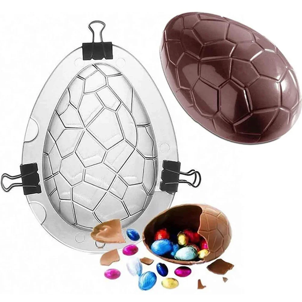 

6pcs Chocolate Candy Mold Egg Shaped Transparent Plastic Baking Accessory DIY Cookie Cake Mold Easter Themed Household