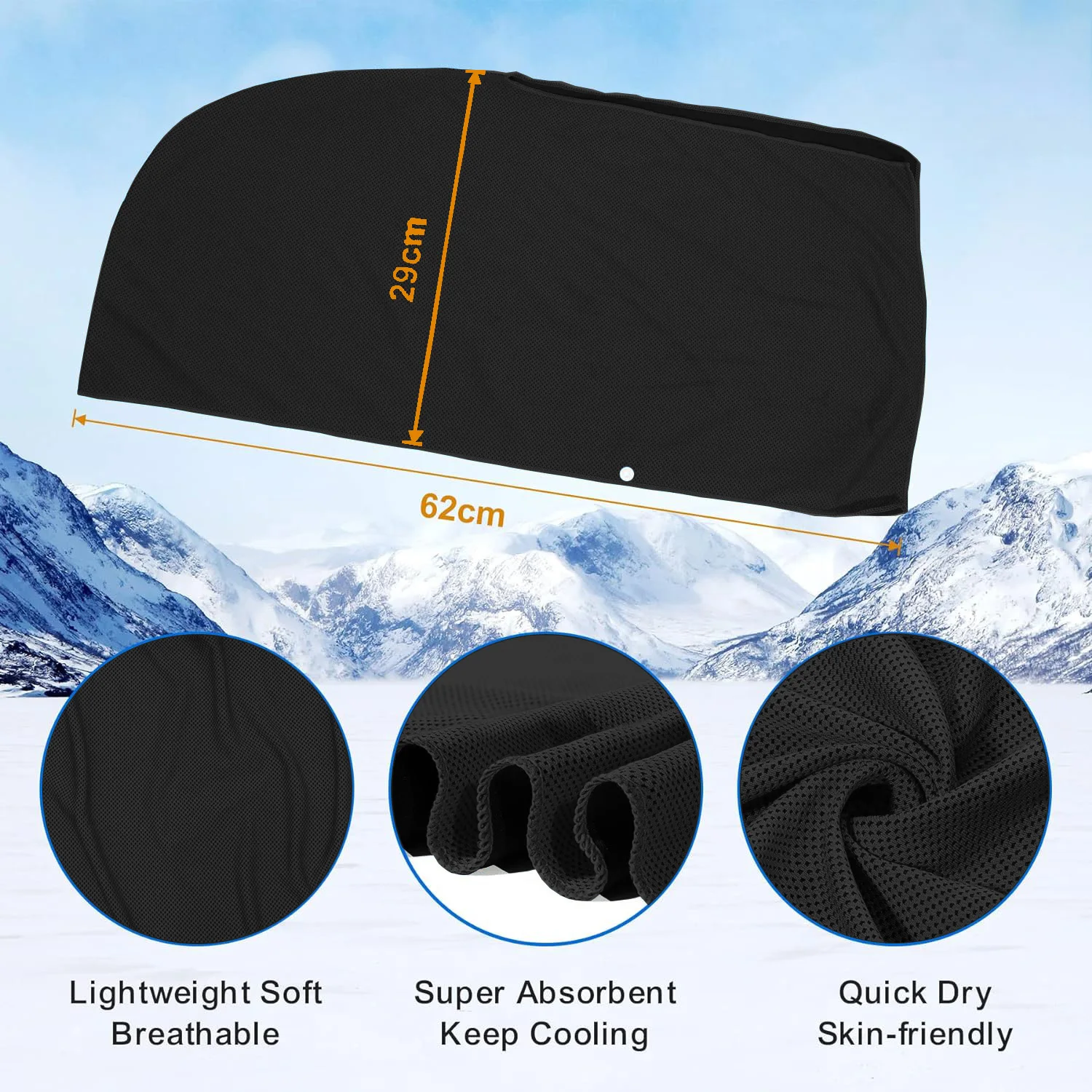 1PCS cooling hoodie towel, cooling towel suitable for head and neck, sports, fitness, camping, cycling, suitable for hot weather