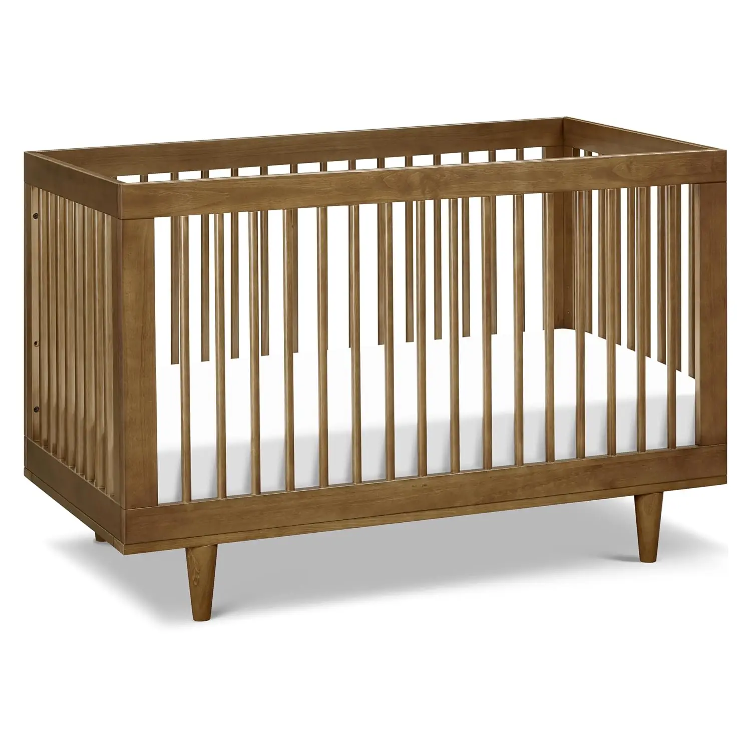 DaVinci Marley 3-in-1 Convertible Crib in Walnut Finish and Walnut Legs, Greenguard Gold Certified