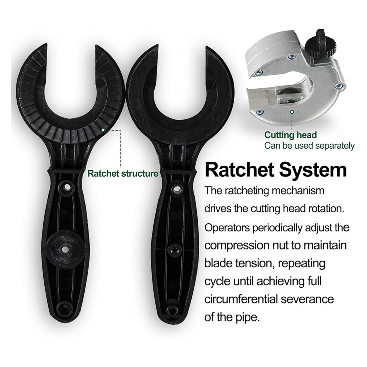 BAAQ ラチェットチューブカッター 狭いスペースでの片手操作 調整可能 5/16インチから1-1/8インチ 銅/アルミニウム/真鍮チューブを切断