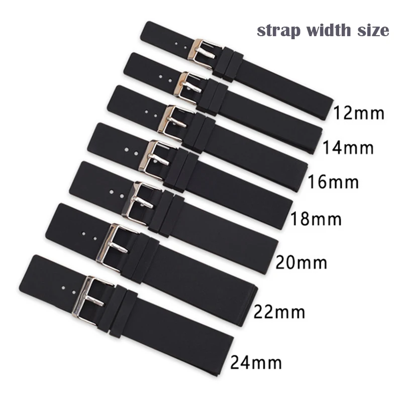 Silicone Strap 12mm 14mm 16mm 18mm 20mm 22mm 24mm Watch Bands for Omega for Huawei Gt2/3/4 for Samsung Rubber Bracelet for Seiko