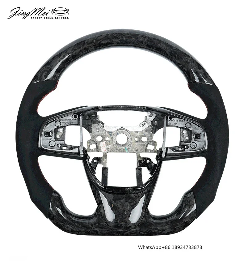 Car Steering Wheel For Honda 10th Gen Civic 2016-2021 Fk8 Fk7 Type R Si Carbon Fiber Steering Wheel