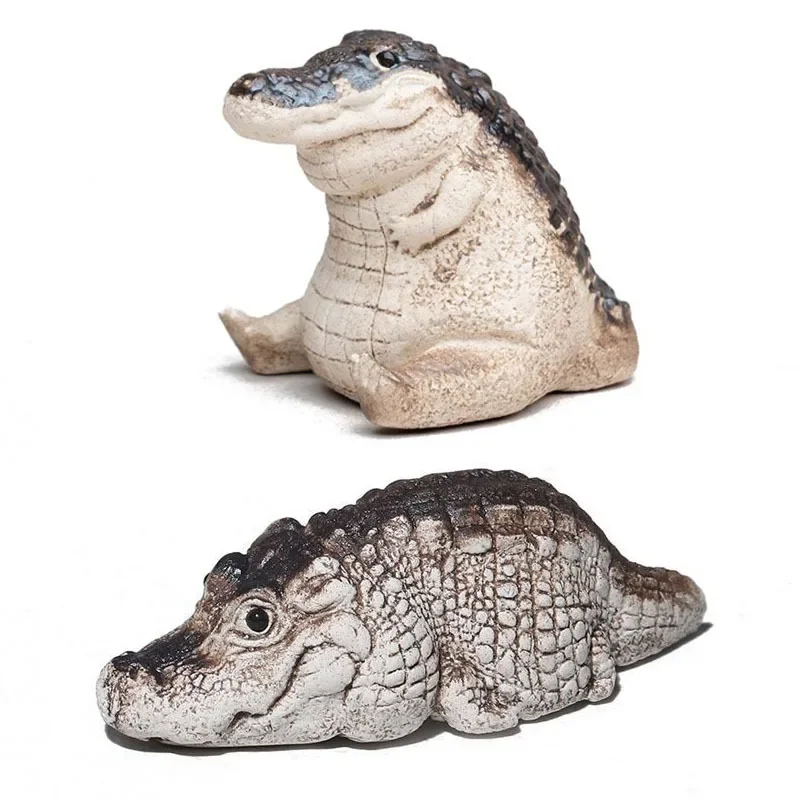 

Purple Sand Tea Pet Handmade Crocodile Figurine Figurine Tea Ceremony Collection Accessories Home Decoration Desktop Ornament