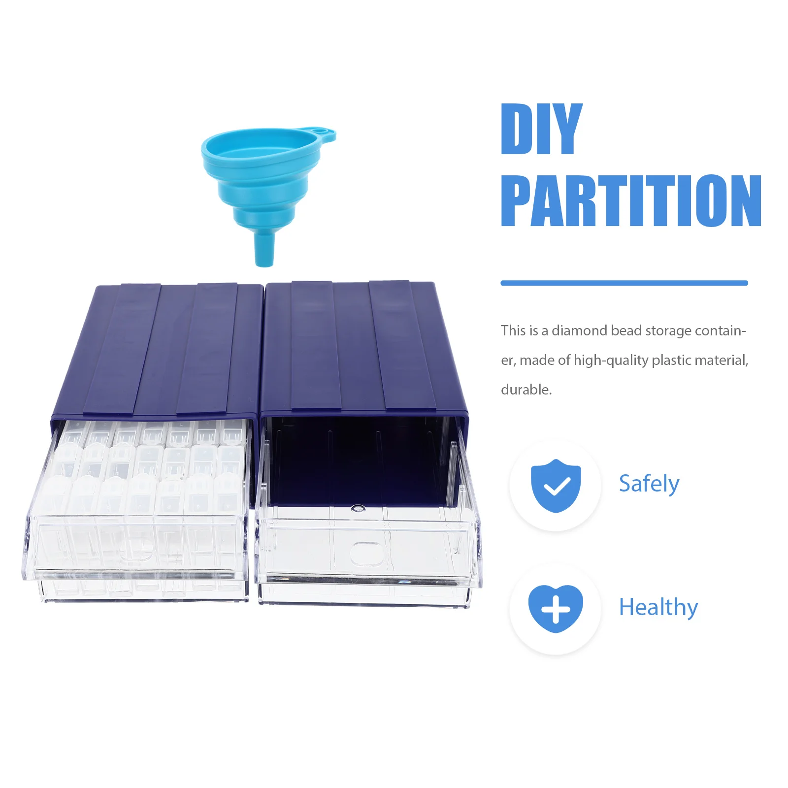 

1Set Diamond Storage Box Plastic Durable Small Containers for DIY Sequin Beads Nail Art Jewelry Accessories Organizer