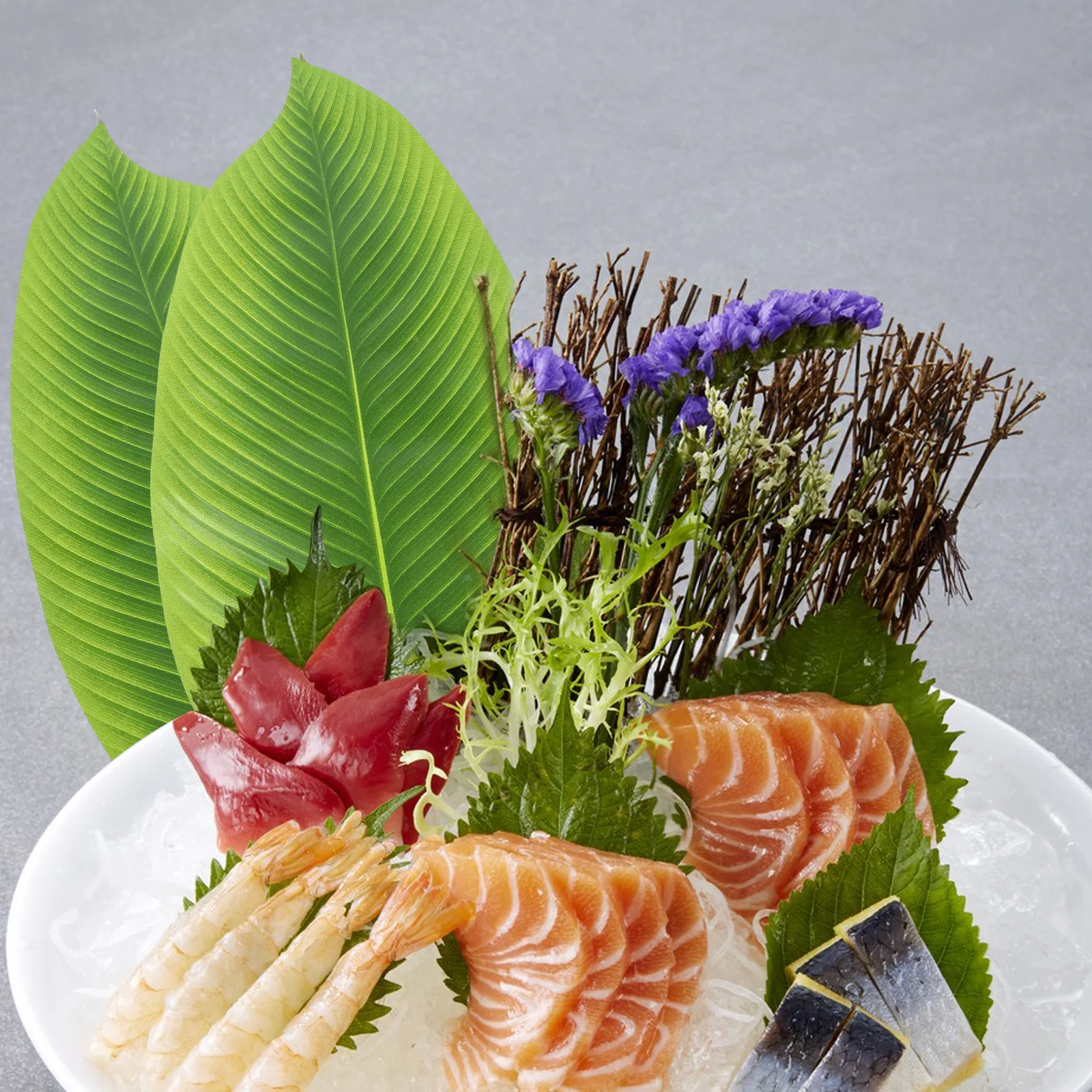 

4Pcs Simulation Tree Leaves Decoration Natural Green Faux Leaves Table Mats Sashimi Display Dining Table Party Snack Mats