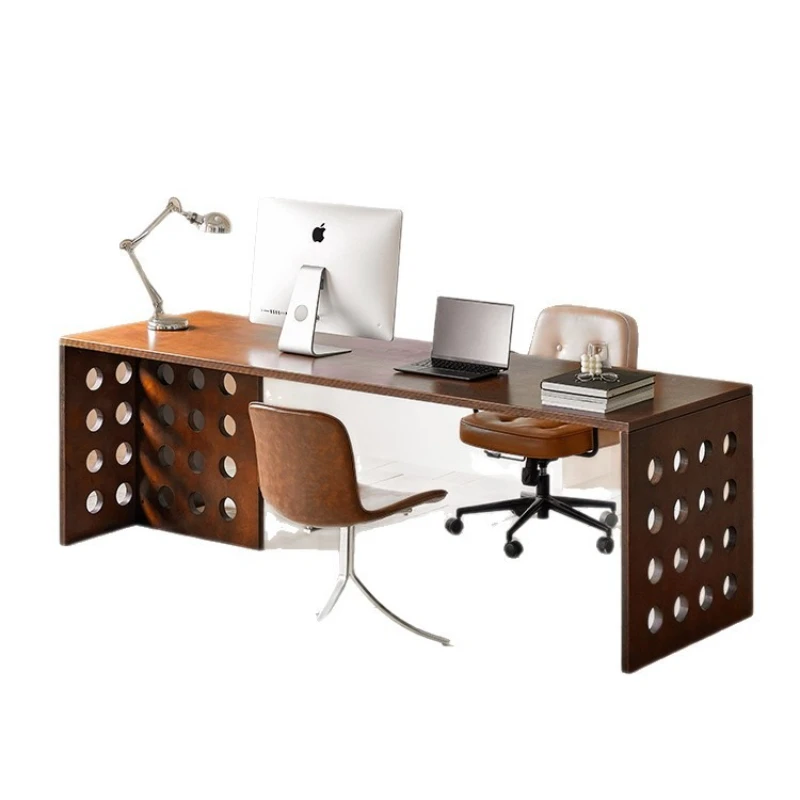 

Medieval style all solid wood desk household computer desk high-end desk