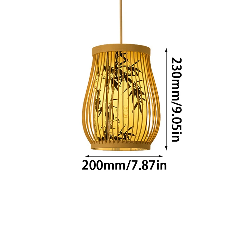 Klosz lampy wiszącej w stylu chińskim Ręcznie tkany bambusowy abażur Rattan Art Lamp Cover Jadalnia Sypialnia Pokój dzienny Wystrój