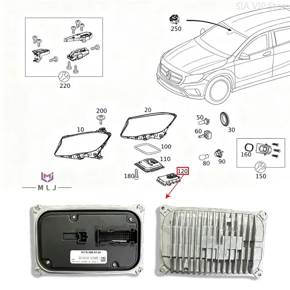 A1769004104 For Mercedes-Benz GLA156 W156 2016-2018 LED Headlight Control Module LED Driver Ballast Control Unit Car Accessories