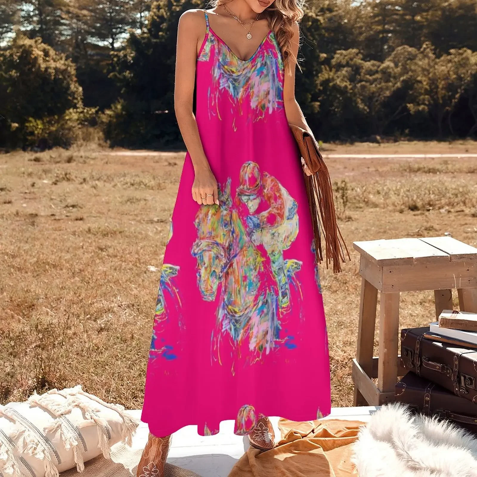 Pink rider Sleeveless Dress dresses with long sleeves summer dresses women 2024 Dress