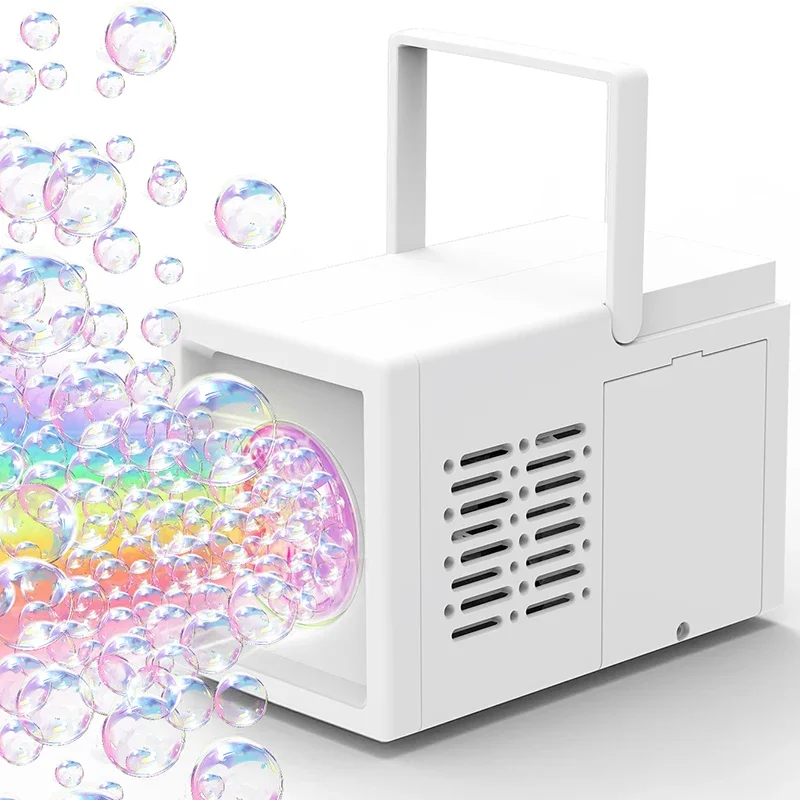 Máquina de burbujas eléctrica portátil para exteriores, pistola de burbujas eléctrica de 10 agujeros, juguete sin batería, sin burbujas de agua, superventas