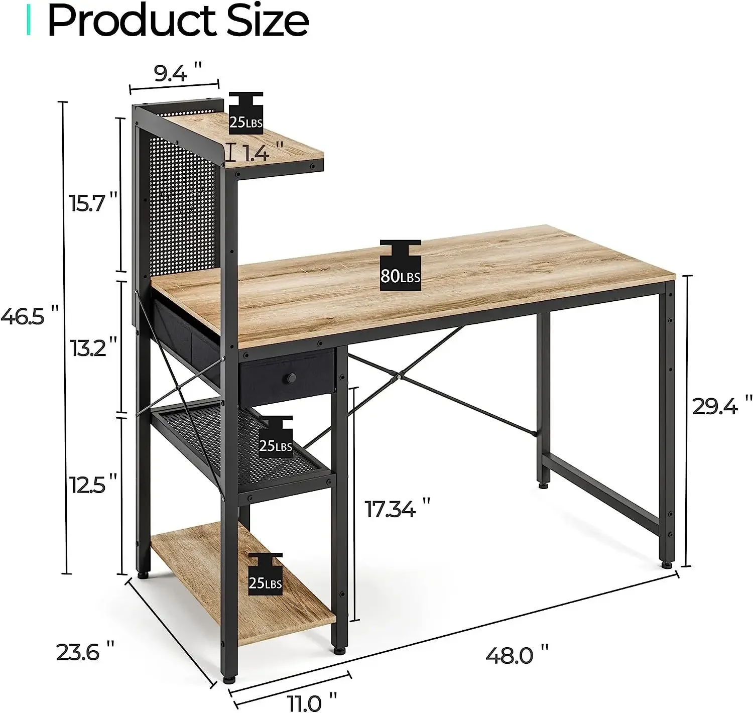 

-Modern Style Gaming Industrial Computer Desk Table Home Furniture Corner Desk