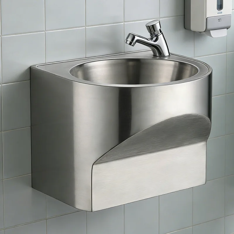 WY [Customized] Stainless steel corner washbasin Small triangle bathroom Wall-mounted washbasin