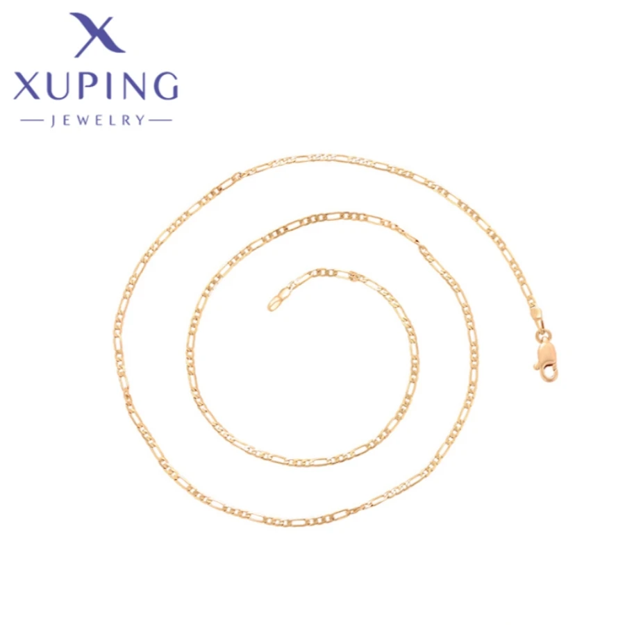 Xuping Jewelry High Quality Fashion Simple Shape Gold Color Pendant Necklace for Women Christmas Party Wish Gifts 14N242603