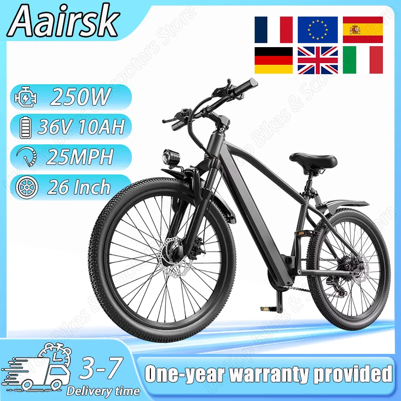 Aairsk GT300 E-bike 250W Motor 36V 10Ah Battery Adult Electric Bike 26 Inch Fat Tire E-Mountain bike Off-road Electric bicycle