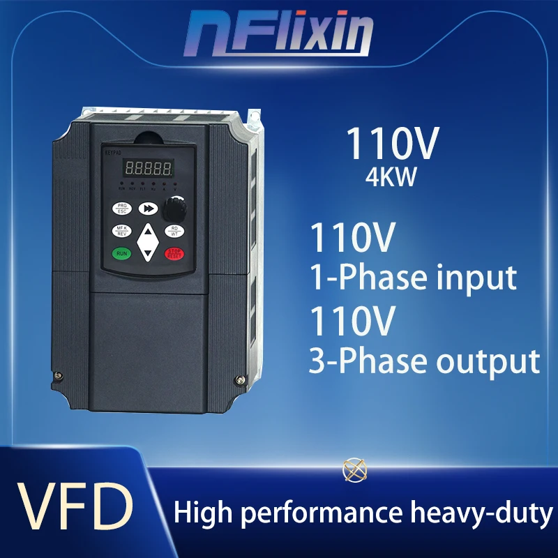 

HOT! Frequency inverter VFD 1-phase input 110V, 3-phase output 110V 0.4KW/0.55KW/0.75KW/1KW/1.5KW/2.2KW/4KW/5.5KW/7.5KW VFD