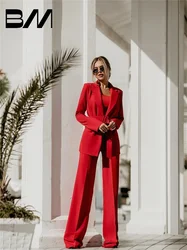 Classic Red Mother Of The Bride Pant Suits, Bridal Suit, Blazer Pants , Formal Business Party, Prom Tuxedos, Fashion Customized