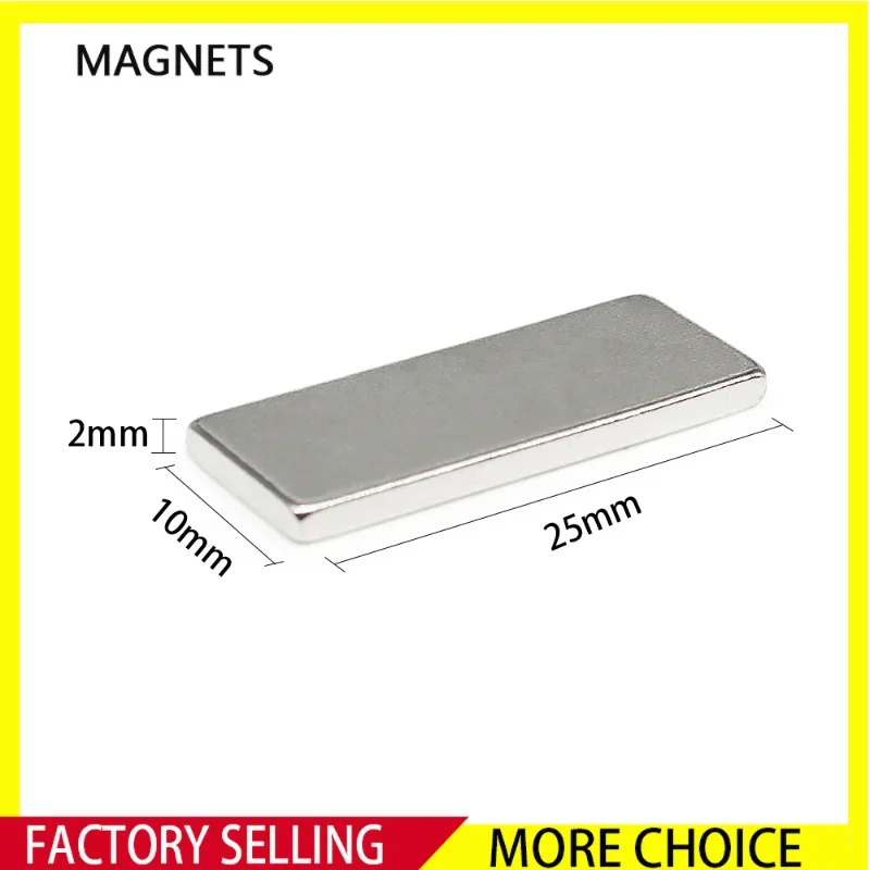 5/10/20/30/50/100PCS 25X10X2mm Block Strong Powerful Magnets Sheet 25x10x2 Rectangular Permanent  Neodymium Magnets 25*10*2mm