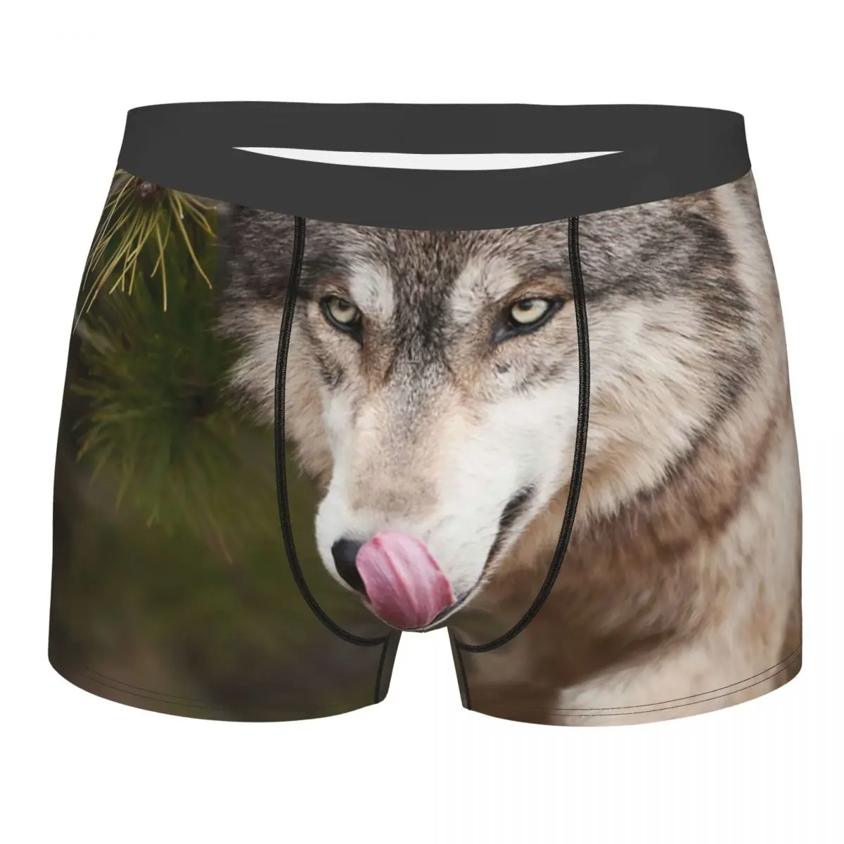 Men Boxer Briefs Shorts Panties The Wolves Licking Wolf Soft Underwear Homme Humor S-XXL Underpants