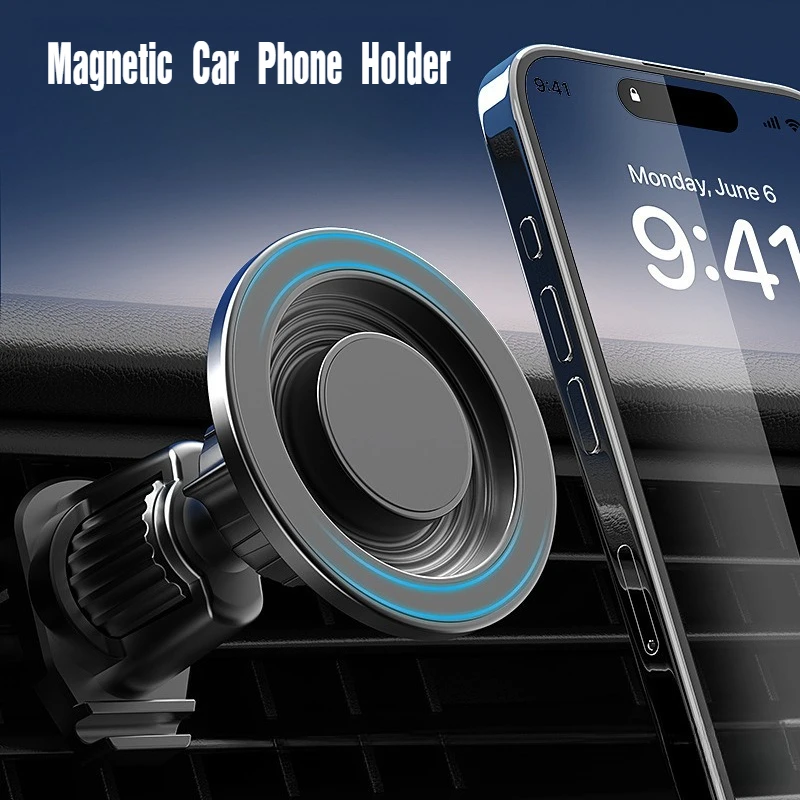 Universal Magnetic Phone Holder Car Mount With Car Air Vent Clip Cellphone Mount Phone Bracket 360 Degree Adjustable Smart Phone