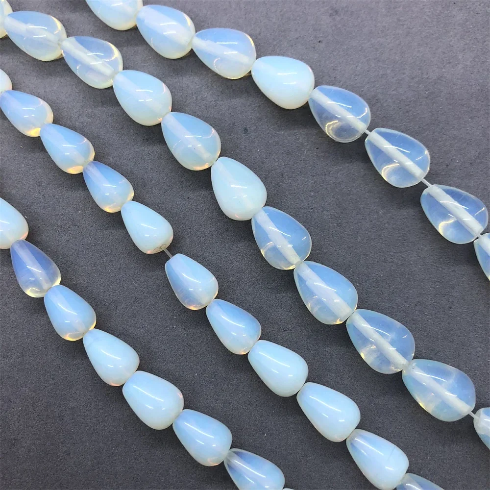 Natural Stone White Opal Beads Water Droplet Opalite Quartz Fit DIY Make Up Charms Beading Beads for Jewelry Making