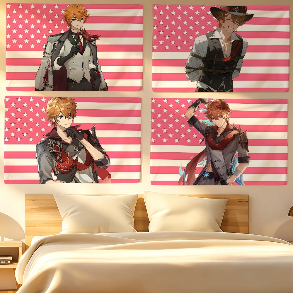 Game Genshin Impac Tartaglia flag For Living Room Home Dorm Decor Wall Outdoor Camping Party Banner Gifts
