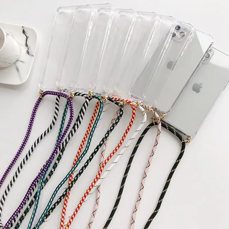 Transparent Crossbody Necklace Lanyard Case For On Xiaomi Mi 13t 12t 11t Pro cord Soft Back Cover On Mi13t Mi13 T 13Lite 13tpro