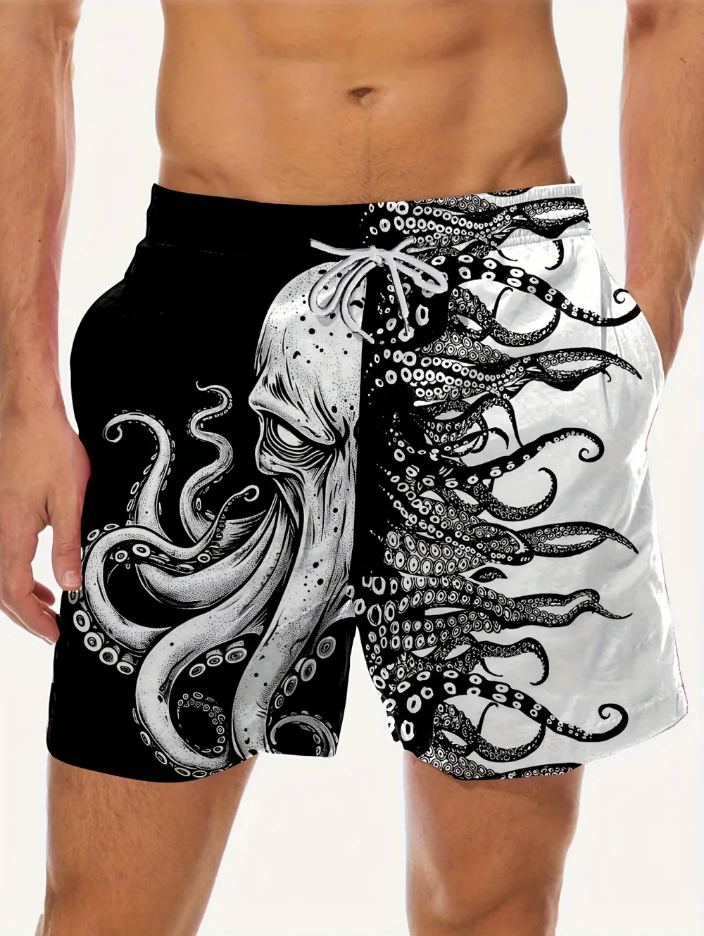 Vintage Marine Animals Graphic Beach Shorts for Men 3D Print Running Shorts Casual Sports Oversized Shorts Men Summer Clothes