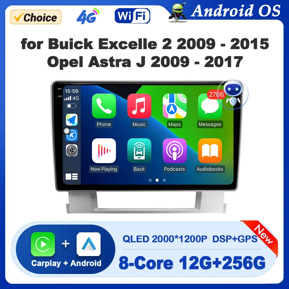 

Car Radio Multimedia Player for Buick Excelle 2 2009 - 2015 Opel Astra J 2009 - 2017 Android OS GPS Navi DSP Stereo Head Unit BT
