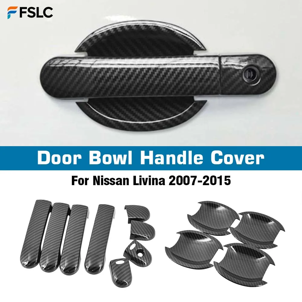 

⭐ Оригинальный ⭐ Накладки на дверные ручки (чашки) для Nissan Livina 2007-2015, карбон, аксессуары для тюнинга экстерьера автомобиля
