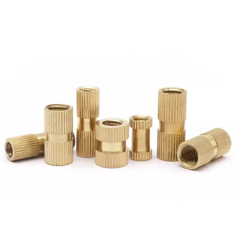 Solid Brass Hot Melt Injection Moulding Knurl Insert Nut Embedded Heat