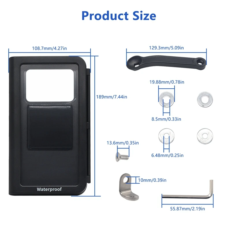 

Phone Holder Motorcycle Bicycle Waterproof Case Rearview Mirror Mount Base Touch-Screen Scooter Phone Holder