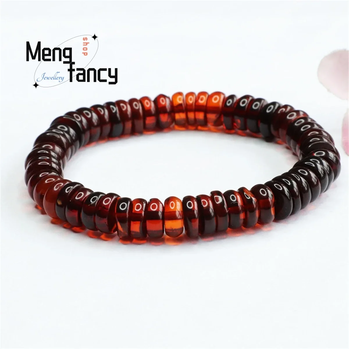 Natural Blood Pur Safety Buckle Amber Full-body Bracelet Simple Generous Personality Versatile Men Women Fashion Luxury Jewelry