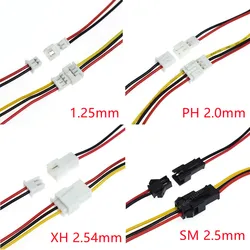 5Pair 1.25mm 2.0mm 2.54mm Pitch Mini JST PH XH SM Male Female Plug Socket Terminal Wires Cables Connector 2/3/4/5/6 Pin