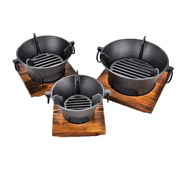 뜨거운 판매 주철 스토브 숯 알코올 이중 목적 화재 보일러 가정용 바베큐 차 숯 스토브 철 서라운드 용광로