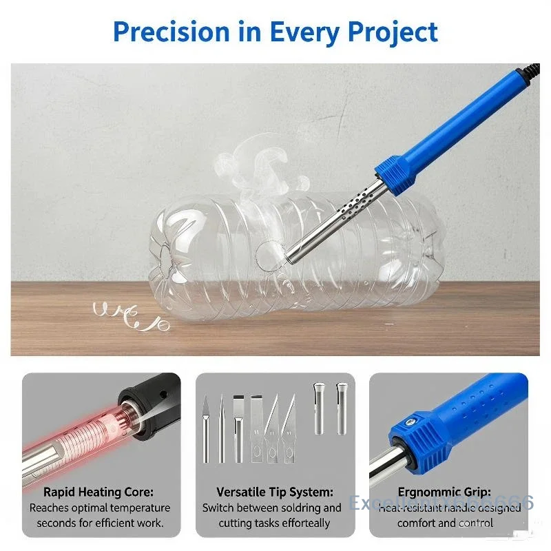 1/3/8/9Pcs/set Electric Hot Knife Cutter Tool Kit With Soldering Iron For Carving Plastic Vinyl US EU Plug
