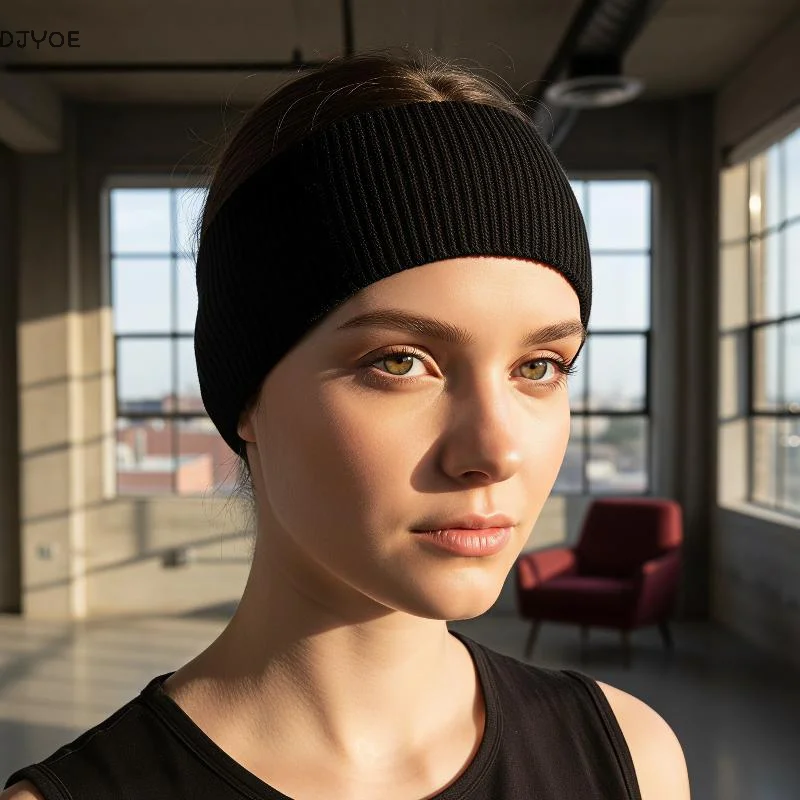 DJYOIE Stretchy Non Slip Yoga Hair Bands for Women Men Soft Solid Color Headbands for Gym Workout Daily Skincare Makeup