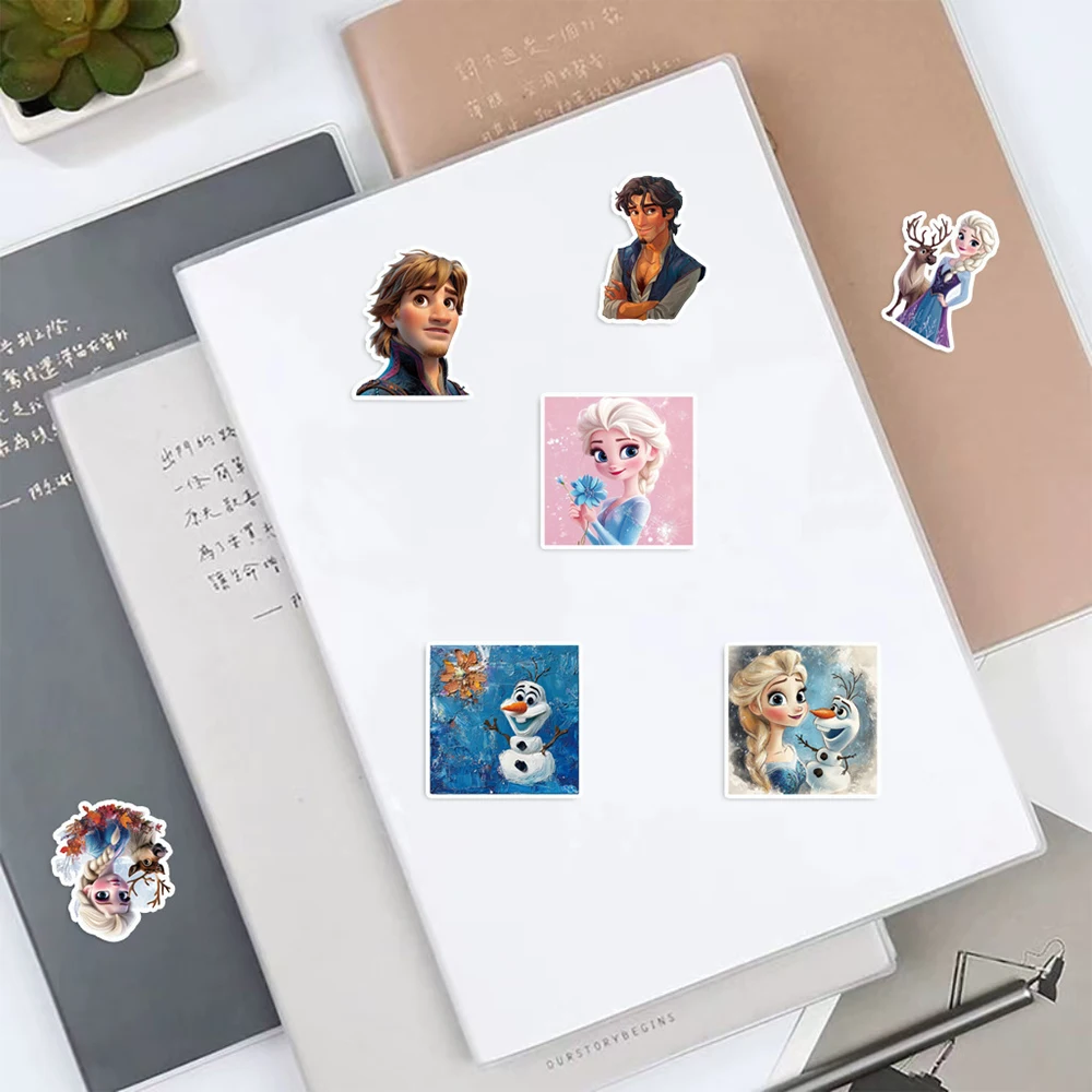 50 Stück Cartoon Elsa Aufkleber Prinzessin Anna Niedliche Sticker für Laptop, Handy, Kühlschrank, Koffer, Tagebuch, Scrapbooking – Detail 4