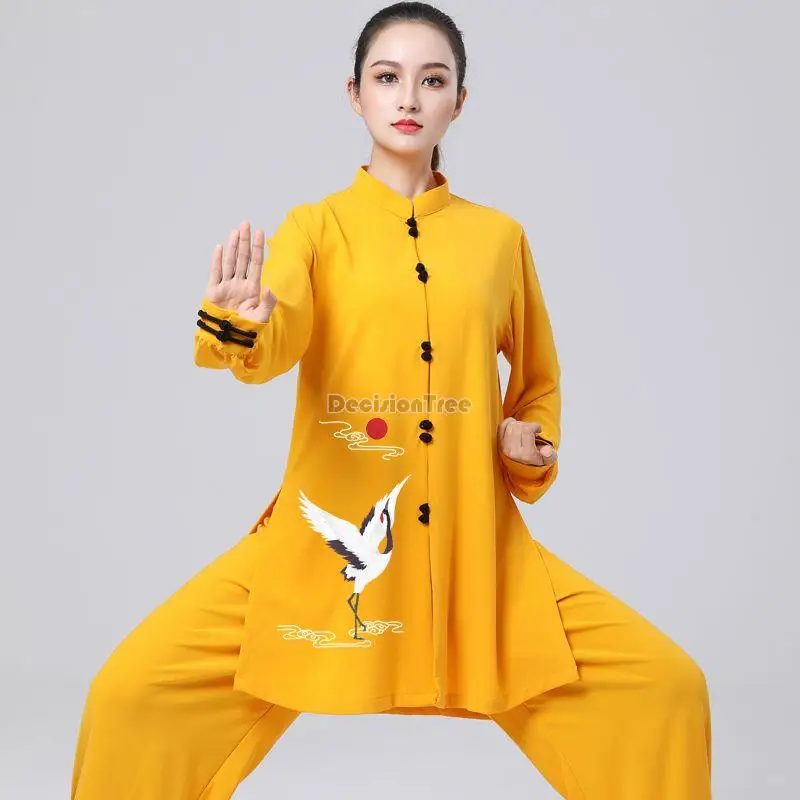 2023 spring summer tai chi women men cotton linen chinese style tai chi martial performance training competition costume set w50