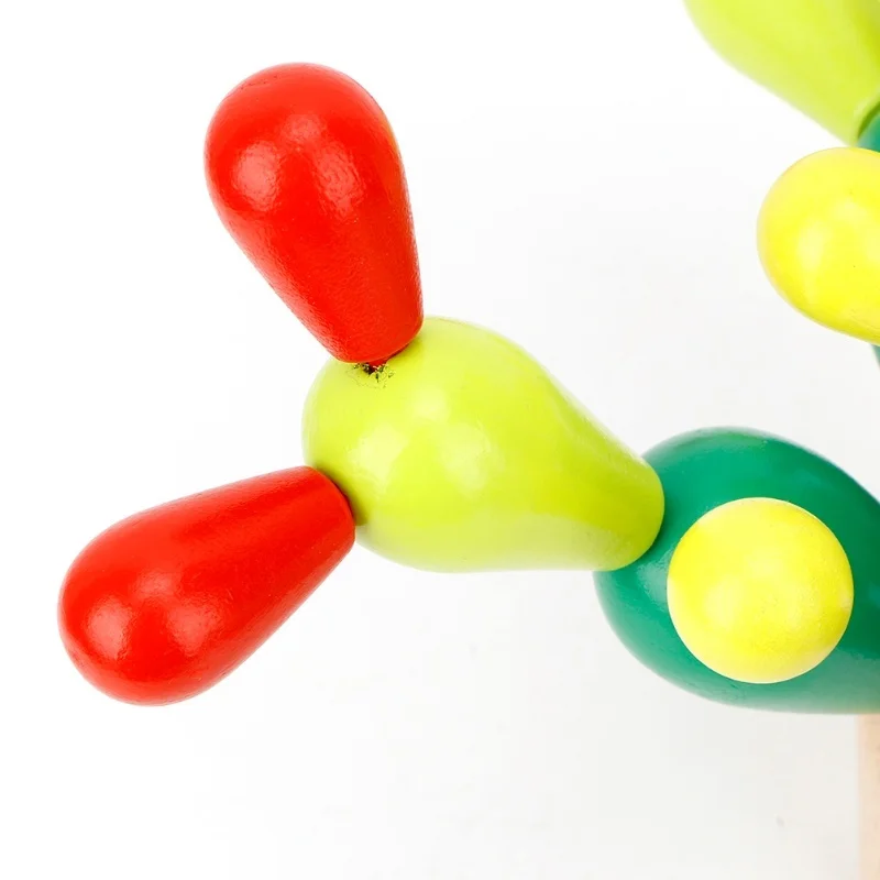 Houten kinderpuzzel Balancerende cactusspeelgoed Gemonteerde bouwstenen