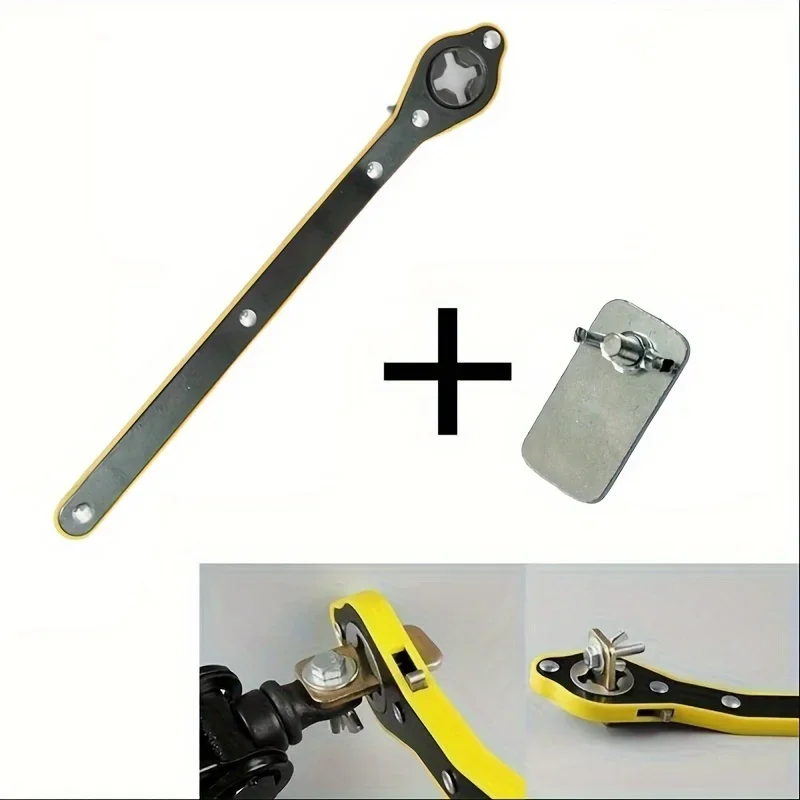 Pro Labor Saver Jack Wrench - Heavy-Duty Ratchet Wrench, Compact Scissor Jack, Garage-Ready Tool, Tire Wheel Lug Wrench Holder